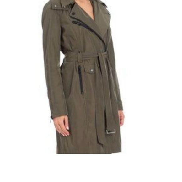 Avec Les Filles Olive Moto Trench Coat - Picture 5 of 8